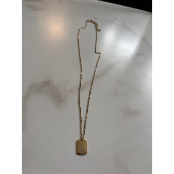 gold-toned dog tag pendant necklace - Picture 1 of 2